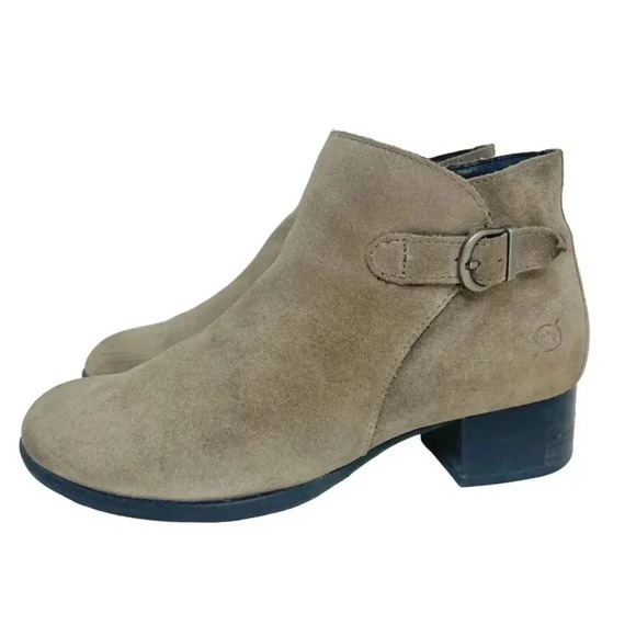 Born Phobos Women's Tan Suede Booties Ankle Boots Women's Size 7 - Picture 1 of 9